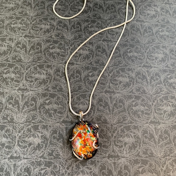 Black Mexican Jelly Opal in Silver Setting - Picture 5 of 6